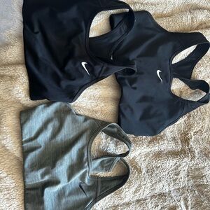 Nike Black and Gray Sports Bras